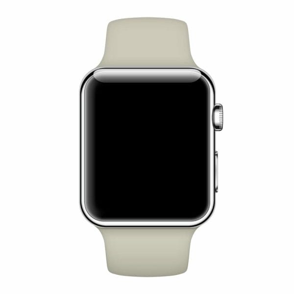 Apple watch bandjes - Apple watch rubberen sport bandje - antique white0002