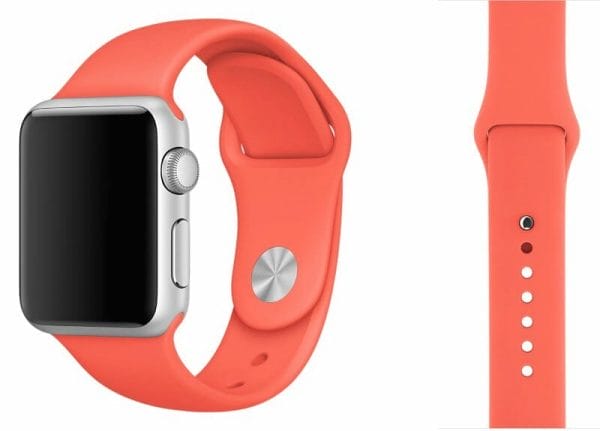 Apple watch bandjes - Apple watch rubberen sport bandje - apricot