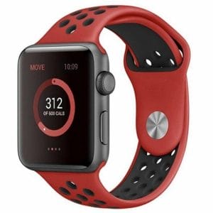 sport bandje voor de Apple Watch - Rood Zwart-003