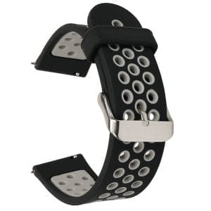 Sportbandje Voor de Samsung Gear S3 Classic Frontier - Siliconen Armband Polsband Strap Band Sportbandje - zwart - grijs-006