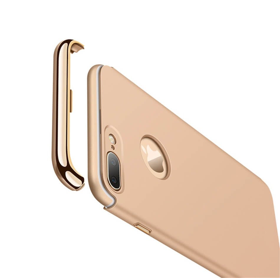 in 1 luxe gouden telefoonhoesje voor iPhone 8 Ultradunne TPU beschermhoes - Watchbands-shop.nl