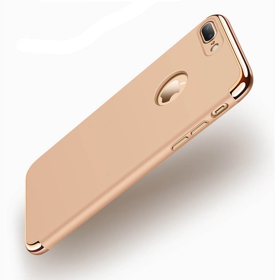3 luxe gouden telefoonhoesje voor iPhone 8 Ultradunne TPU beschermhoes Watchbands-shop.nl