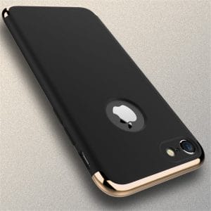 3 in 1 luxe zwarte telefoonhoesje voor iPhone 7 Ultradunne TPU beschermhoes
