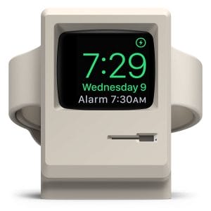 Vintage Night Stand voor Apple Watch - Wit houder voor Apple Watch Vintage Apple Monitor Apple Watch Series 1, 2, en 3