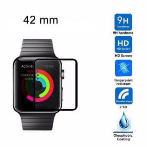 Screen Protector Tempered Glass Apple Watch Series 1 2 3 (42mm) - Black edge niet full cover-004
