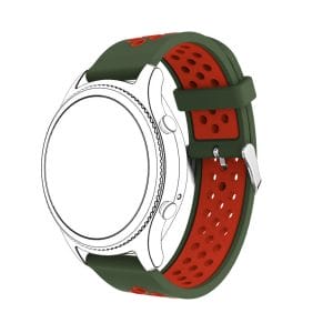 Sportbandje Voor de Samsung Gear S3 Classic Frontier - Siliconen Armband Polsband Strap Band Sportbandje - groen - rood-001