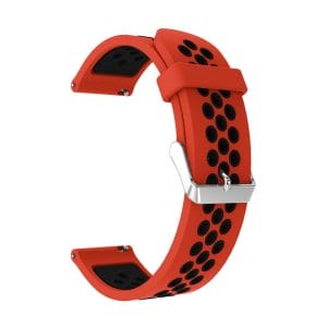 Sportbandje Voor de Samsung Gear S3 Classic Frontier - Siliconen Armband Polsband Strap Band Sportbandje - rood - zwart-004