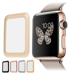 38mm full Cover 3D Tempered Glass Screen Protector For Apple watch iWatch 1 gold edge_006