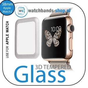 38mm full Cover 3D Tempered Glass Screen Protector For Apple watch iWatch 2 silver edge-100