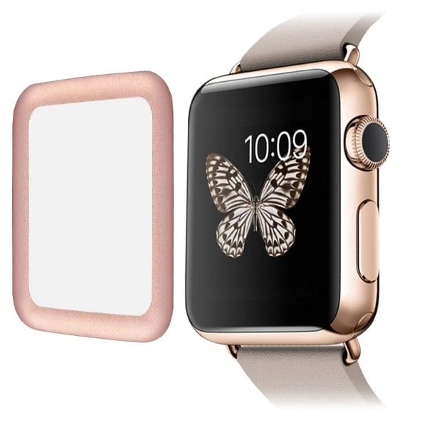 38mm full Cover 3D Tempered Glass Screen Protector For Apple watch iWatch 3 rose gold edge_004