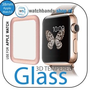 38mm full Cover 3D Tempered Glass Screen Protector For Apple watch iWatch 3 rose gold edge_011