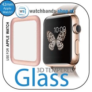 42mm full Cover 3D Tempered Glass Screen Protector For Apple watch iWatch 1 rose golden edge-001