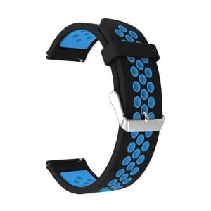 Sportbandje Voor de Samsung Gear S3 Classic - Frontier - Siliconen Armband - Polsband - Strap Band - Sportbandje - zwart blauw-004