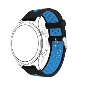 Sportbandje Voor de Samsung Gear S3 Classic - Frontier - Siliconen Armband - Polsband - Strap Band - Sportbandje - zwart blauw-009
