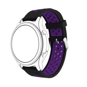Sportbandje Voor de Samsung Gear S3 Classic - Frontier - Siliconen Armband - Polsband - Strap Band - Sportbandje - zwart paars-005