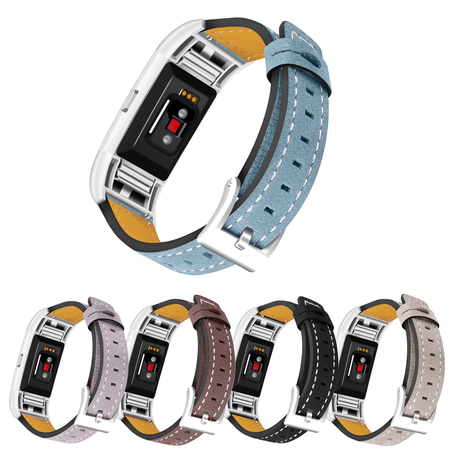 Knorretje insluiten Latijns Fitbit Charge 2 bandjes leer blauw - Watchbands-shop.nl