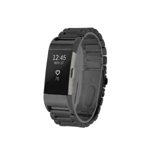 RVS zwart kleurig metalen bandje armband voor de Fitbit Charge 2_003