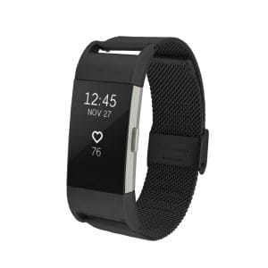 RVS zwart kleurig metalen bandje - armband voor de Fitbit Charge 2_003