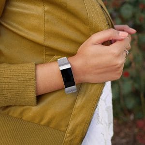 RVS zilver kleurig metalen milanese loop bandje armband voor de Fitbit Charge 3_004