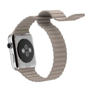 PU leather loop bandje voor de Apple watch 38mm - 40mm bandje - Kaki_1001