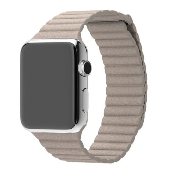 PU leather loop bandje voor de Apple watch 38mm - 40mm bandje - Kaki_1002
