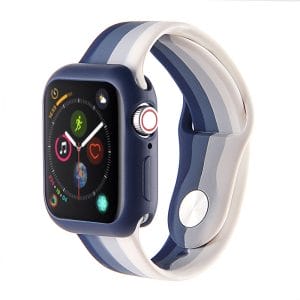 Apple watch 4 en 5 bandje 38mm - 40mm small siliconen blauw - grijs -wit_004