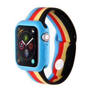Apple watch 4 en 5 bandje 42mm - 44mm large siliconen blauw - rood - geel - zwart_001